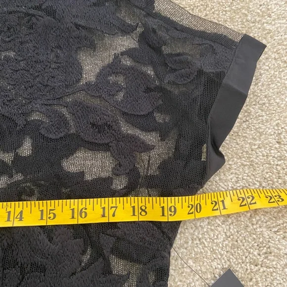 NWT designer Karen Harman black lace back exposed zipper blouse size medium - Picture 11 of 15